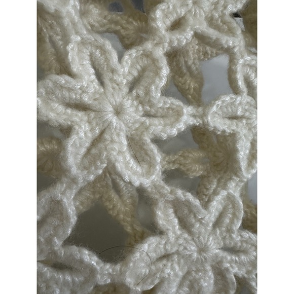 Marie Oliver Flora Crochet Sweater Sz L Winter White Cottagecore Coquette Luxury - Picture 6 of 8